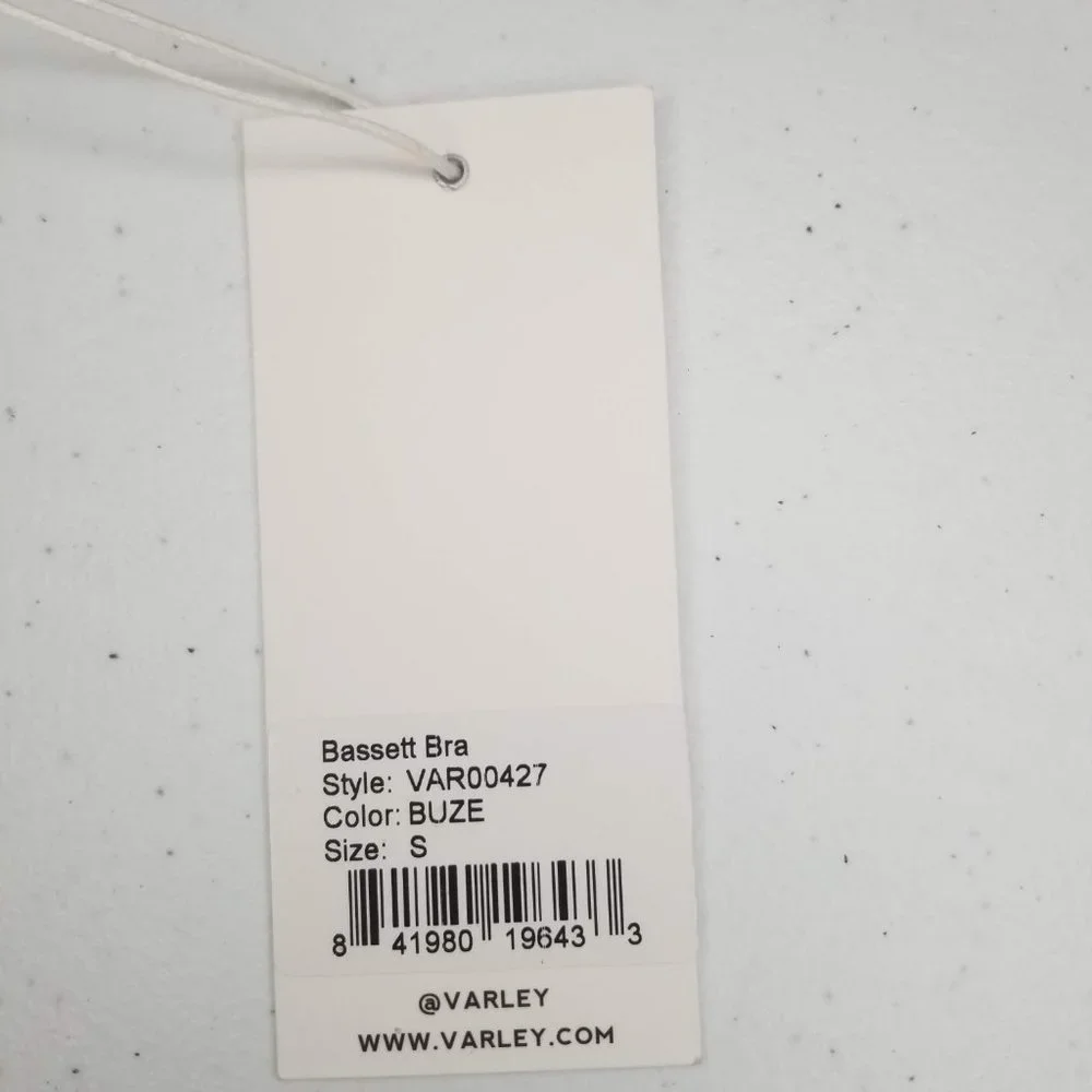 Varley Bassett Bra in Buck Zebra S (Anthropologie) Dark blue Beige NWT - Picture 6 of 9